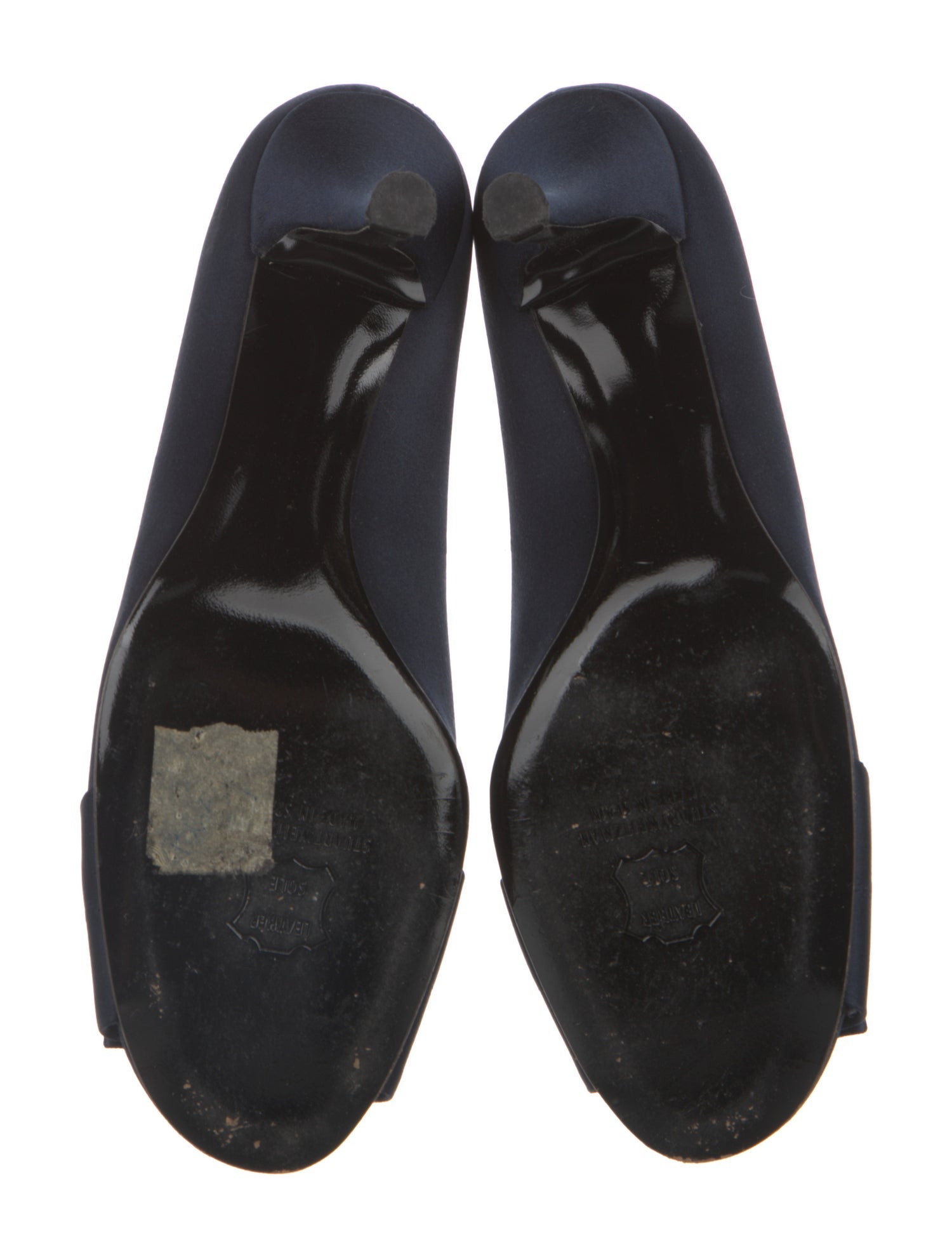 Stuart Weitzman Satin Ruffle Embellishment Pumps